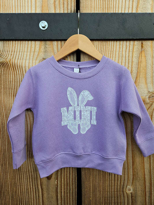 "Mini" Bunny Lace Crewneck Sweater-Toddler