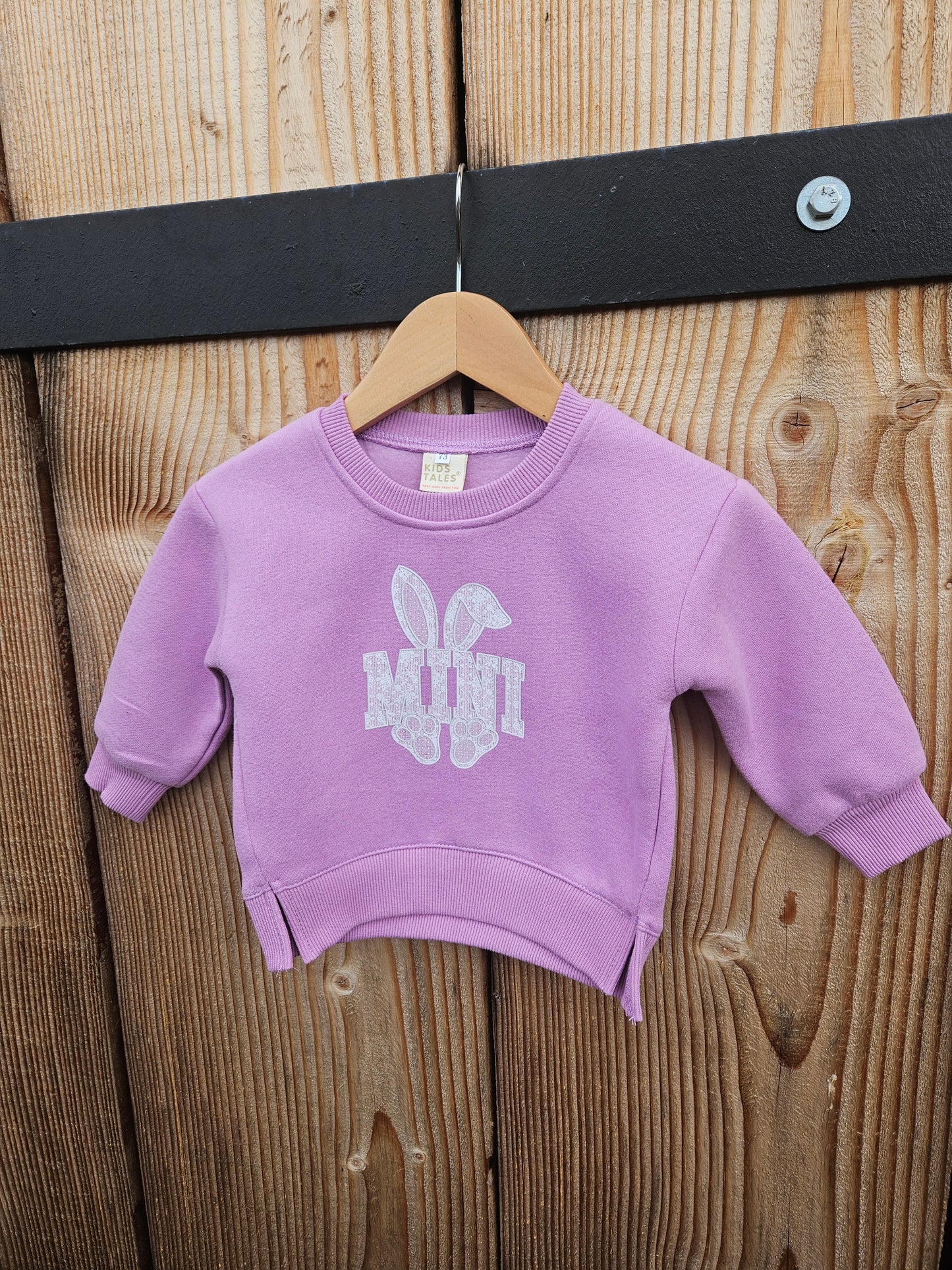 "Mini" Bunny Lace Crewneck Sweater-Toddler