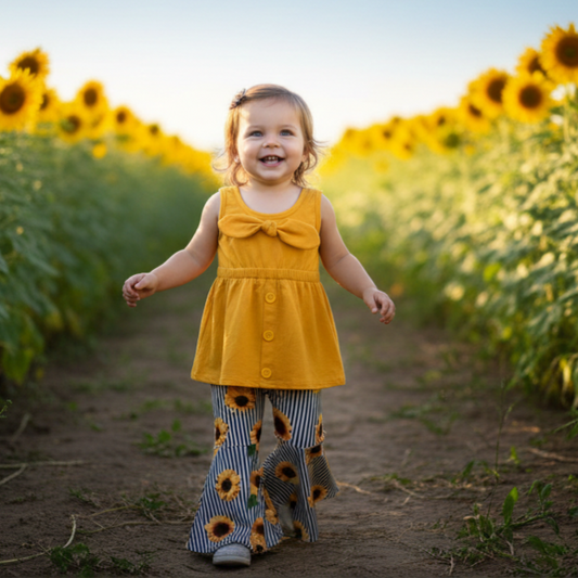 Sunflower Fields Bell Bottom Set