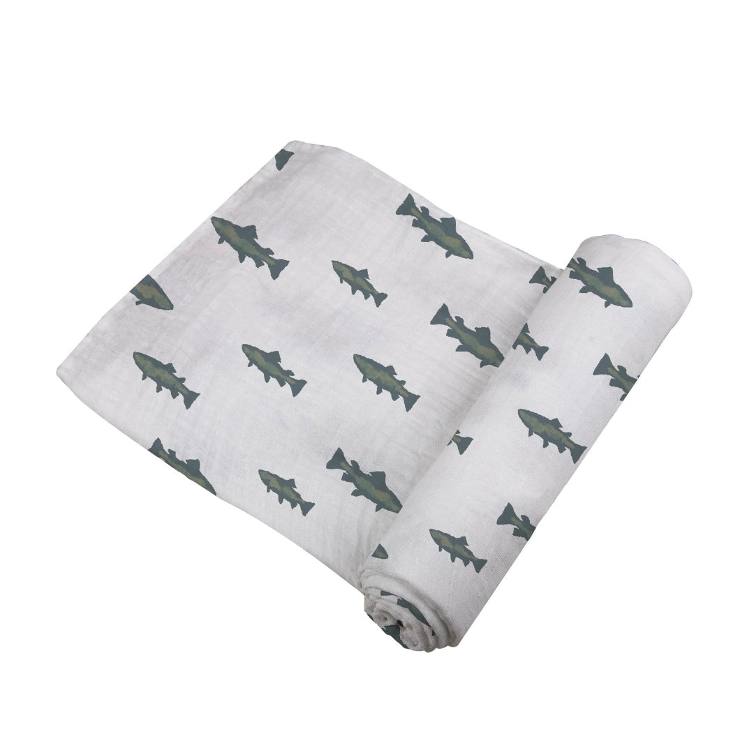 Gone Fishing Bamboo Swaddle