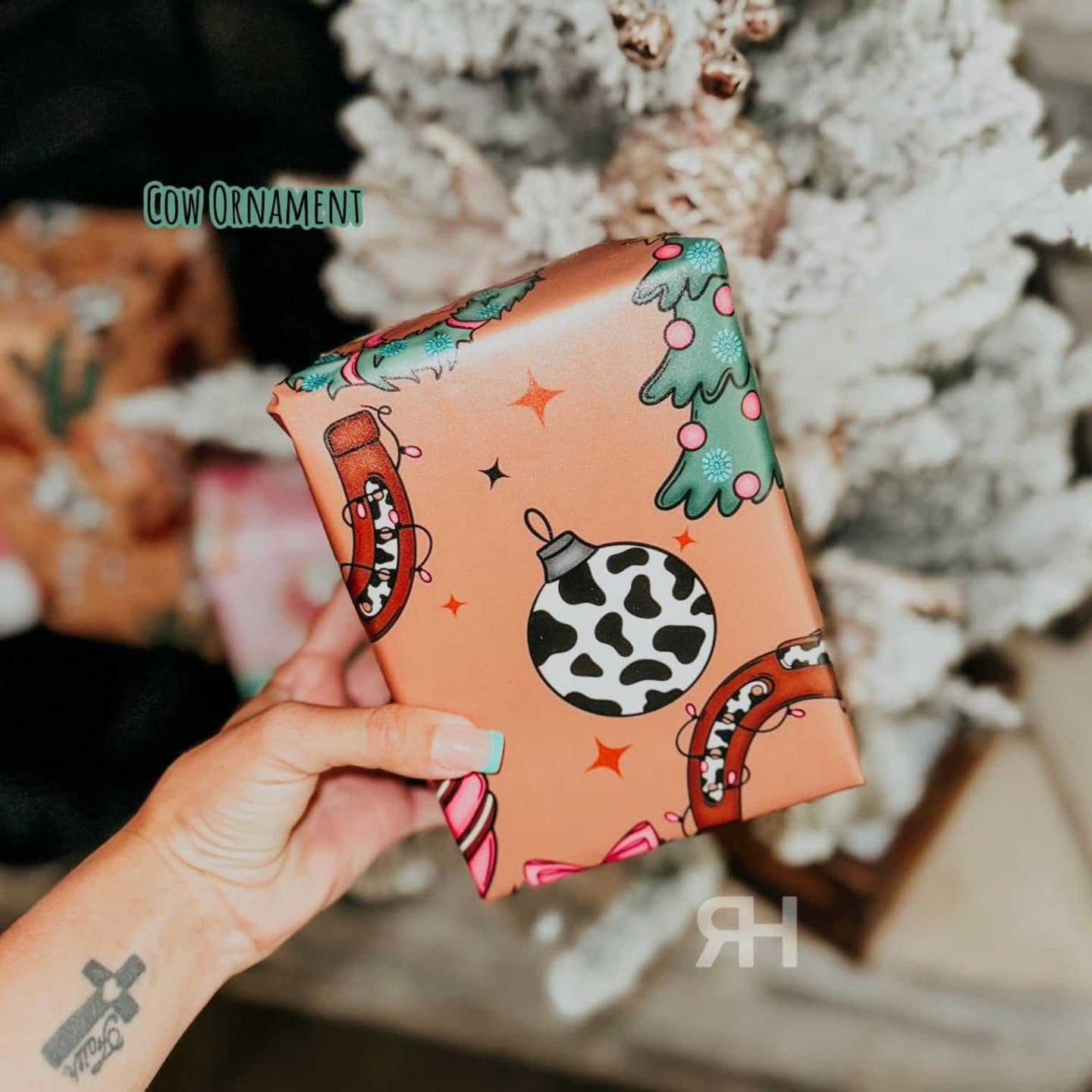 Cow Ornament Wrapping Paper