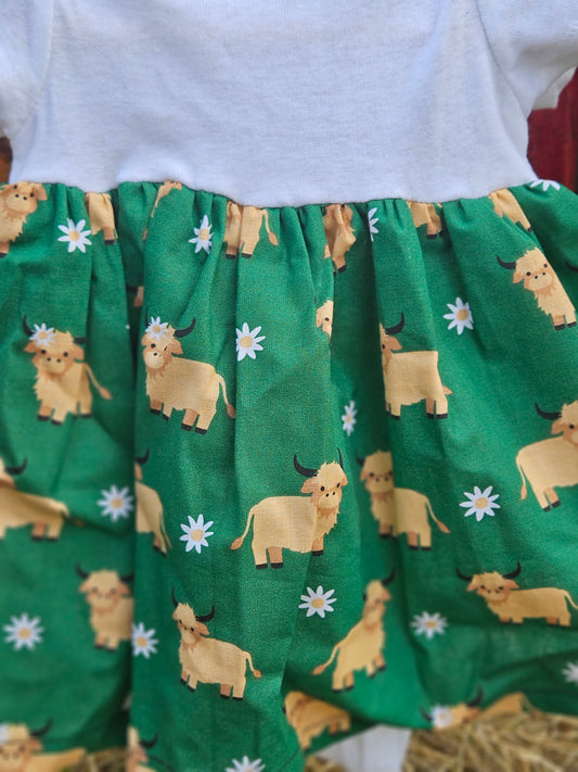 Onesie Dress-Highland Cow