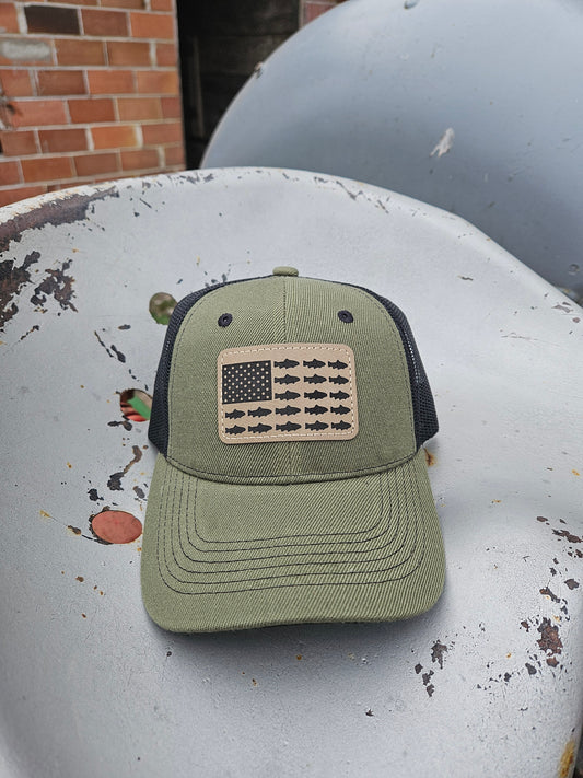 Fish Flag Trucker Hat-Youth