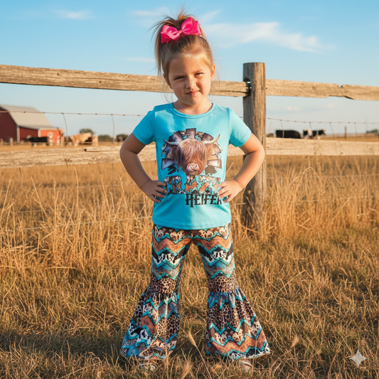 Crazy Heifer Bell Bottom Set