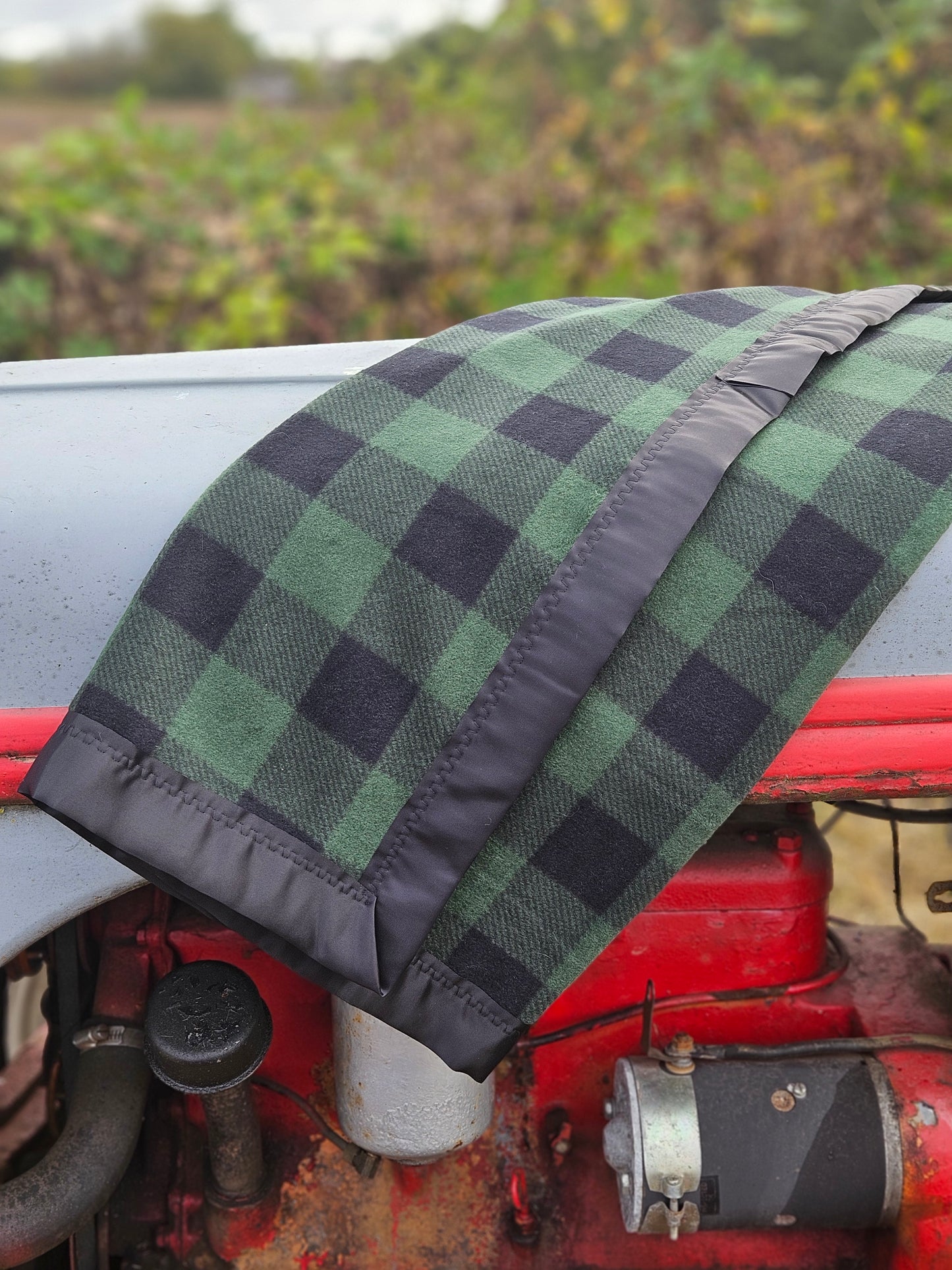 Forest Green Plaid Fleece Baby Blanket