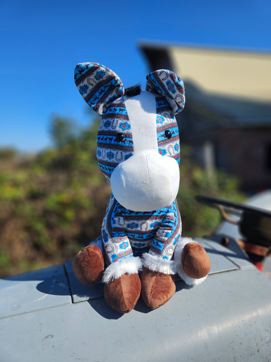 Blue Aztec Horse Plushie