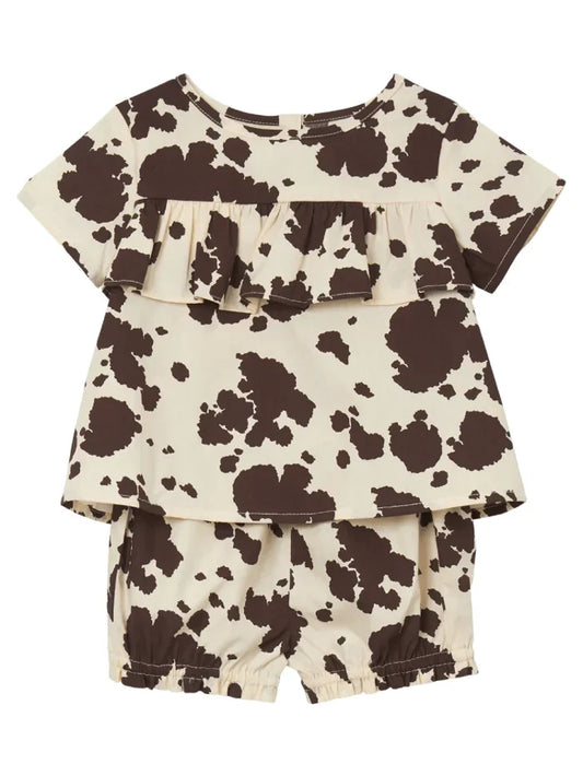 Toddler Cow Print Top and Bloomer